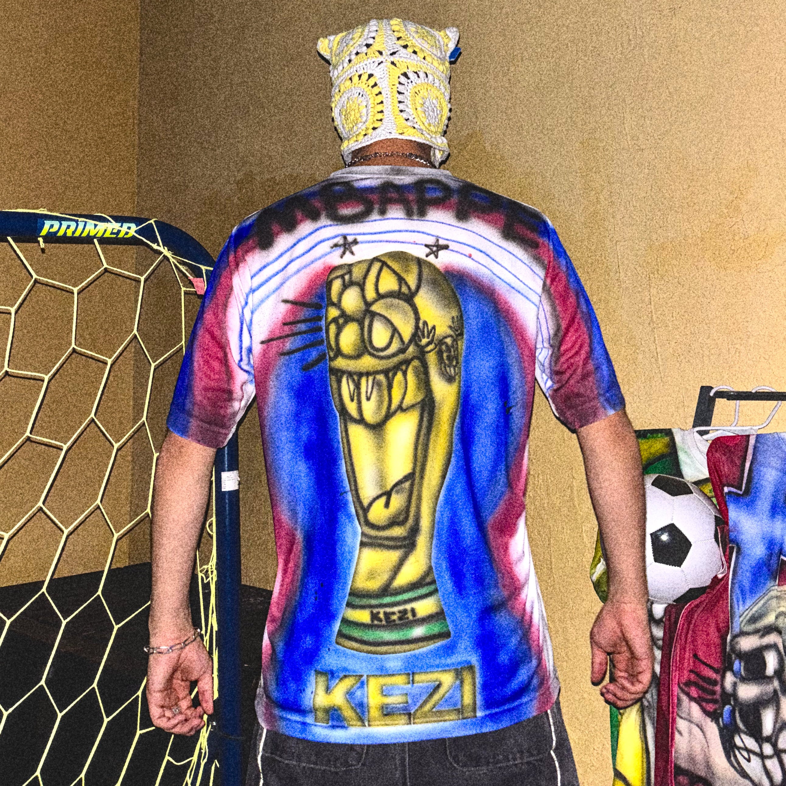 kezi cup, KEZI MBAPPE, KEZI CUP, KIDKEZI, 1/1 FRANCE SHIRT, FRANCE AIR BRUSH JERSEY, KEZI SOCCER, MBAPPE KEZI